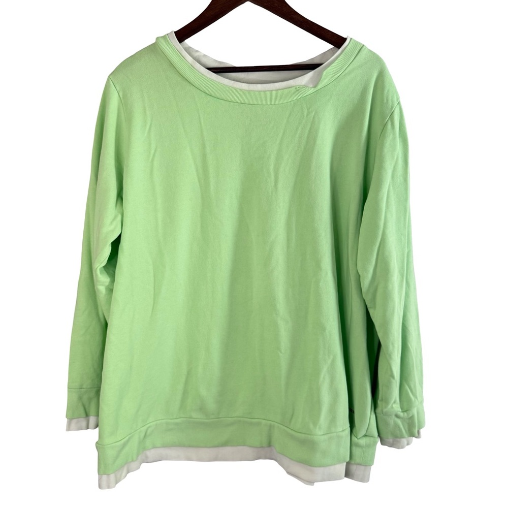 Women’s Peace Love World Paradise Green Crewneck Sweatshirt 2X